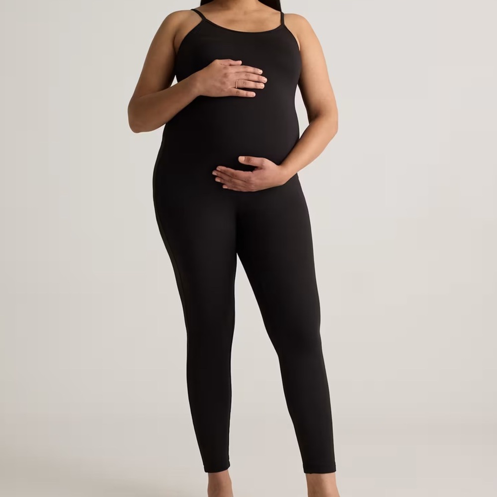 Quince Black Maternity Jumpsuit - Small